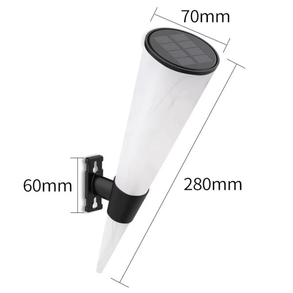 Daylight Solar LED Taper Lamp for Courtyard Modern Design Outdoor Lighting Waterproof