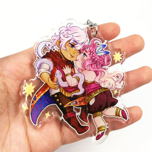 Custom Clear Anime Epoxy Glitter Resin Printed Any Image Acrylic Charms Key chains