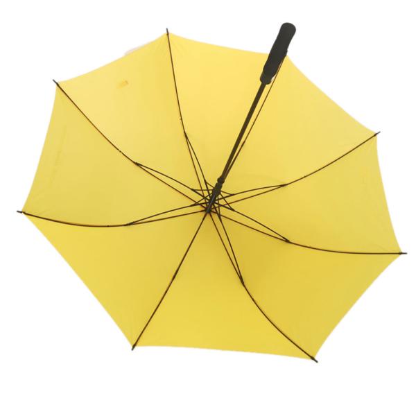 Large Budget Golf Sun Umbrella Hurricane Proof Umbrella Fiberglass Frame In Yellow Color