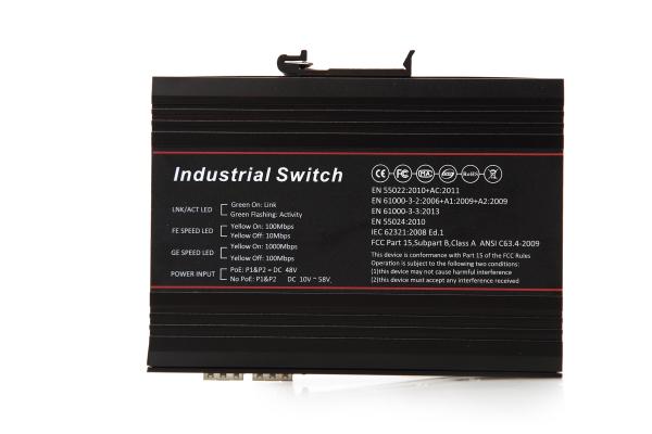 Os ethernet industriais da fibra comutam o ponto de entrada o porto 4 10 da fibra de 2 gigabits/100/1000M RJ45