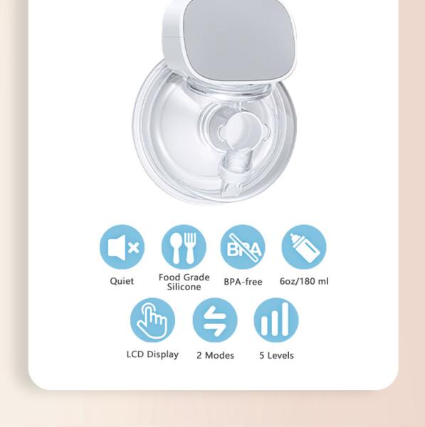 Variable Flow Velocity Breast Pump Set Concealable FDA Hands Free Wearable Breast Pump