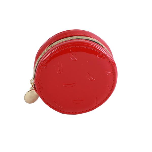 o saco cosmético redondo de 9x3.6CM, bordo pequeno dos sacos do armazenamento do zíper de CA65 EN71 imprimiu