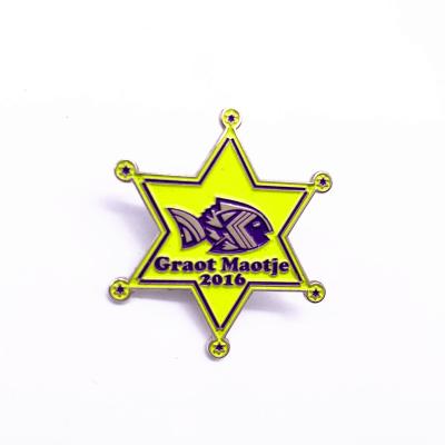 Unique Design Metal Lapel Pins , Gold Plated Hard Enamel Badges