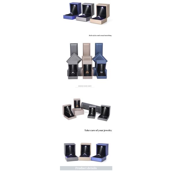 Caja de joyas de LED azul para el embalaje de lujo de los pendientes pulseras collares anillos