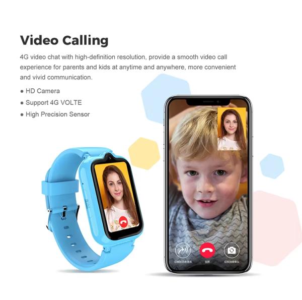 Montre connectée intelligente de sécurité pour enfants LT41 avec localisation GPS, appel SOS, appel vidéo et caméra