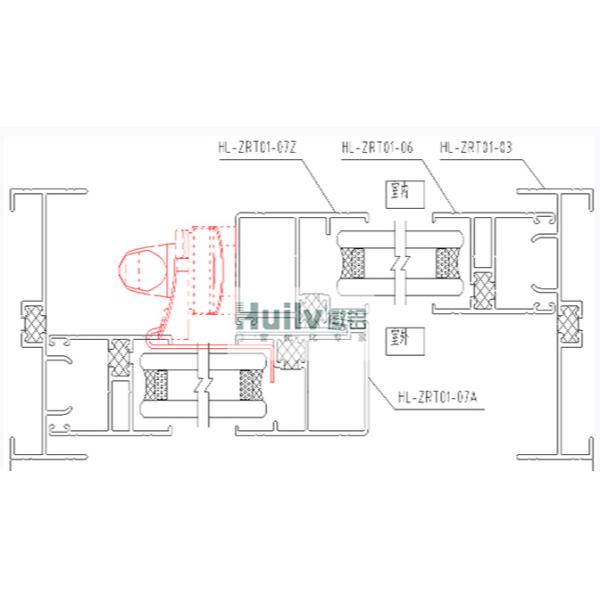 2.0mm Glue Injection Aluminium Window Extrusions Heat Insulation