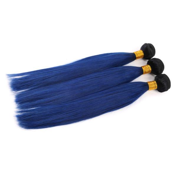12-24 Inches Blue Hair With Black Roots Straight Hair Brazilian Virgin Hair Bundls