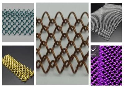 Solid Metal Decorative Mesh Curtain Coil Chain Link Drapery Multi Coloured