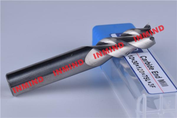 3 Flute 8mm Aluminum End Mill Bits With 45º  Helix Angle No Coating