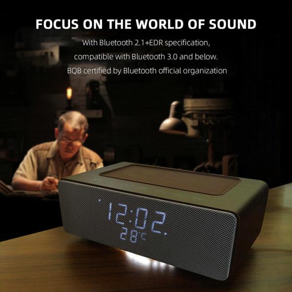 1w Night Light Portable Bluetooth Speakers M15 Alarm Lock With Wireless Charger