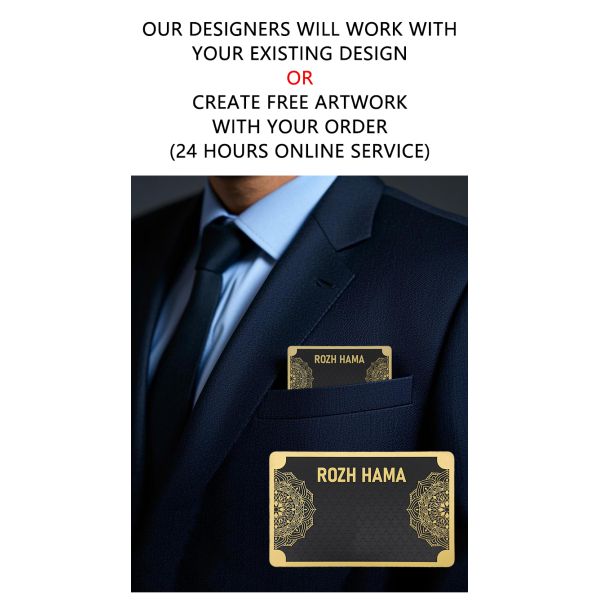 Personalized Premium Luxury Black Visiting Gold Metallic Credit Card Business Card Metal Printing Custom With Logo and Qr Code