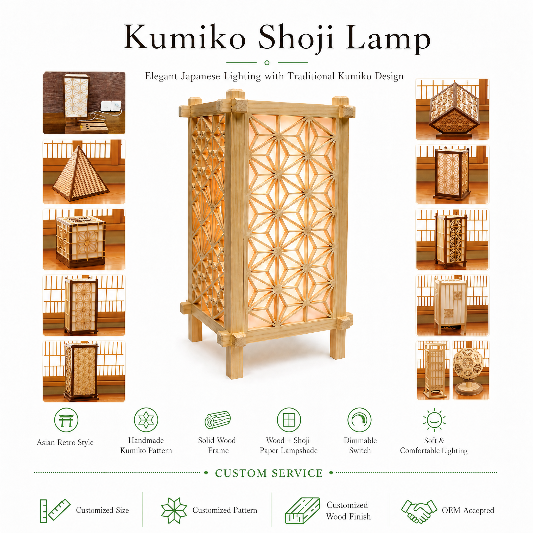Japanese Woodworking Kumiko Classic Shoji Style Room Divider Partition Panel Indoor Modern Wooden Partition Screens