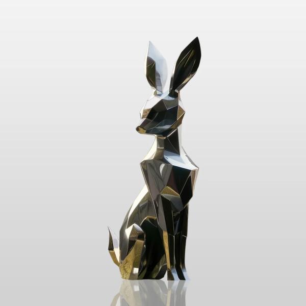 Stainless Steel Bunny Sculpture Rabbit Statue Metal Animal Manufacturer