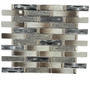 Crystal Strip Glass Mosaic Tile Sheets Kitchen Backsplash Glass Mixed Glass Mosaic Tile