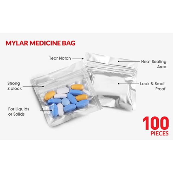 Medicine Bags, Zip lockk Accessory Bags, Pill Baggies, Supplements organizer, Medication Pouch, Vitamin Storage