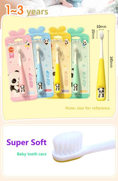 Colored Lovely Eco Friendly Baby Toothbrush Plastic Children Kids Bamboo Toothbrush Private Label