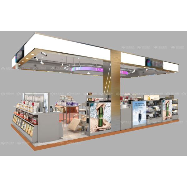BKC017 Trendy Cosmetic Booth Makeup Kiosk Display for Beauty Shop Decoration and Store Design