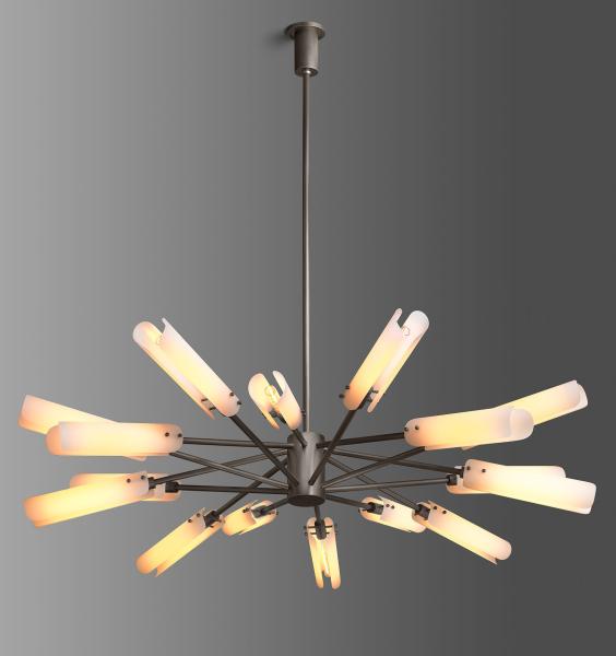Adjustable Height Brass Copper Circular Chandelier with UV Printing