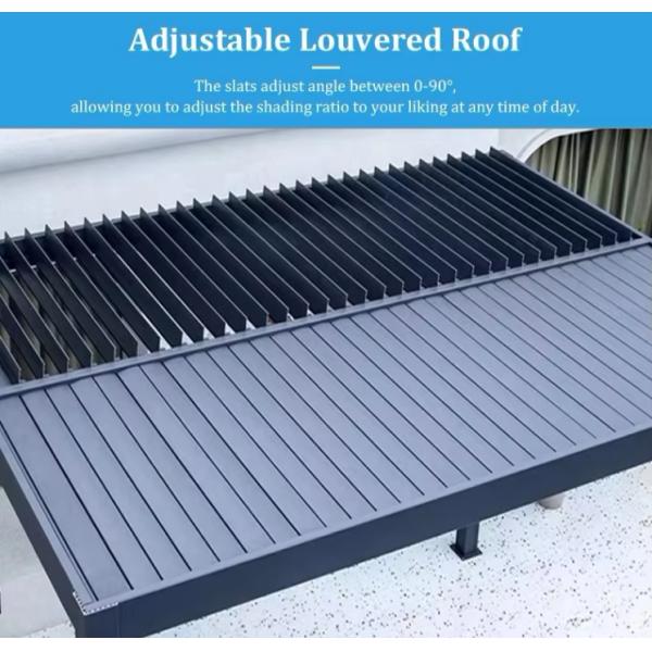 Свертываемая электрическая крыша с алюминиевыми жалюзи водонепроницаема и гасится