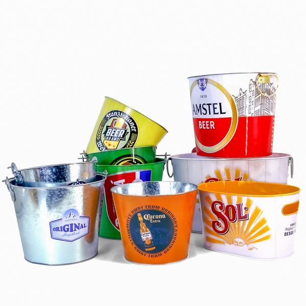 Round Metal Tin Can Offset Printing Metal Paint Pail 0.23mm Thickness