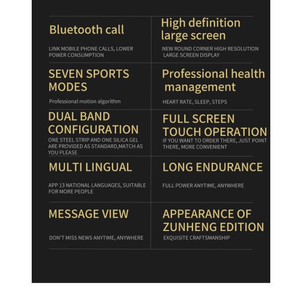 Smart Watch Shatterproof de 1.7inch Digitas para mulheres Android impermeável