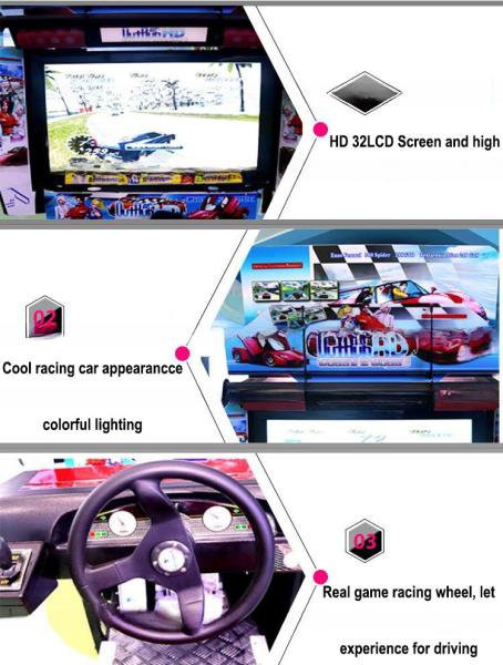3D Car Racing Game Machine Electronic Enjoyable Professional With 32 Inch Display