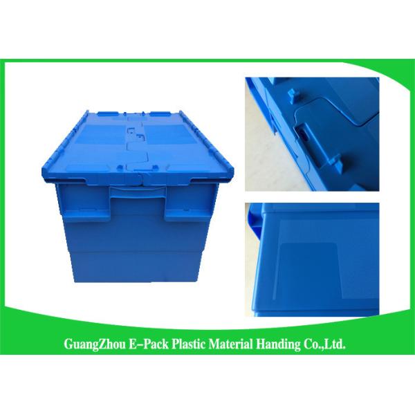 600 * 400 * 315mm Plastic Attached Lid Containers Stackable And Nestable PP Materials