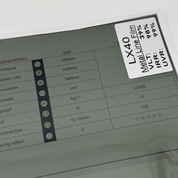 HD Metalized Window Tint LX40 Light Black IRR99% Explosion Proof Car Window Tint Film