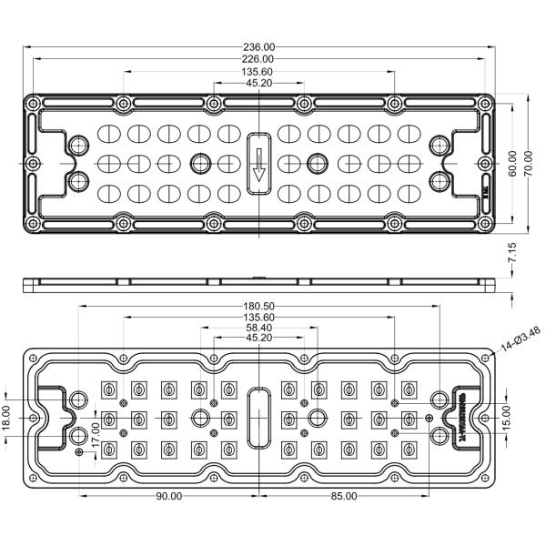 28 W Polarized Light Led Lens Array Type 3 For CREE 3535 SMD Outdoor Light