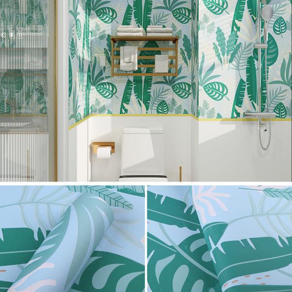 Waterproof Self-Adhesive Peel and Stick PVC Wall Sticker Modern Watercolor Floral Wallpaper for Home or Hotel Decors
