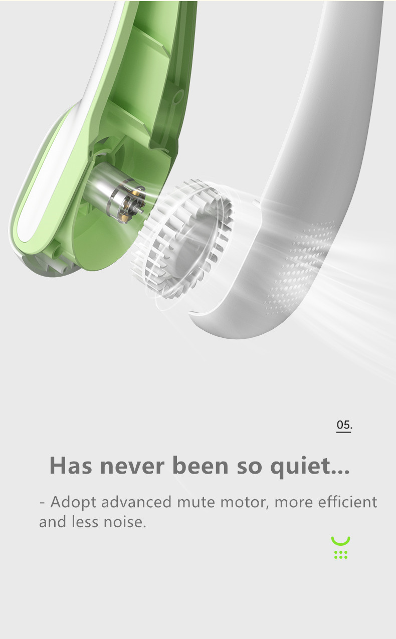 Factory Direct OEM/ODM Customization Rechargeable Travel Silent Small Fan Custom logo Ergonomic Wearable Neck Fan