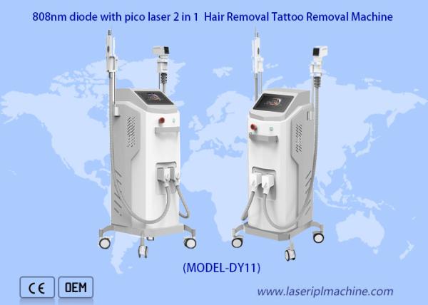 Máquina 500w 1600w da remoção do cabelo do diodo láser de 808 nanômetro Yag para a cara e o corpo