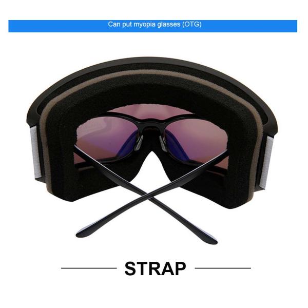 Customized Color Ski Goggles with Adjustable Elastic Strap and Double Anti-Fog Lens