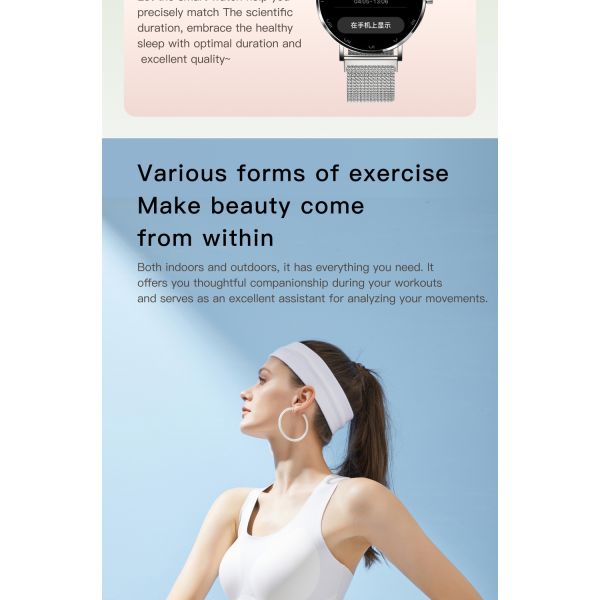 2026 New Smartwatch Woman 1.32inch AMOLED Screen Flashlight for lady use