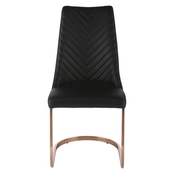 Chrome Metal Frame 10KGS 99*48*62cm PU Leather Dining Chair