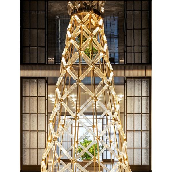 Постмодернный отель лобби люстра клуб ресторан креативное резные стеклянные башни декорация напольная лампа