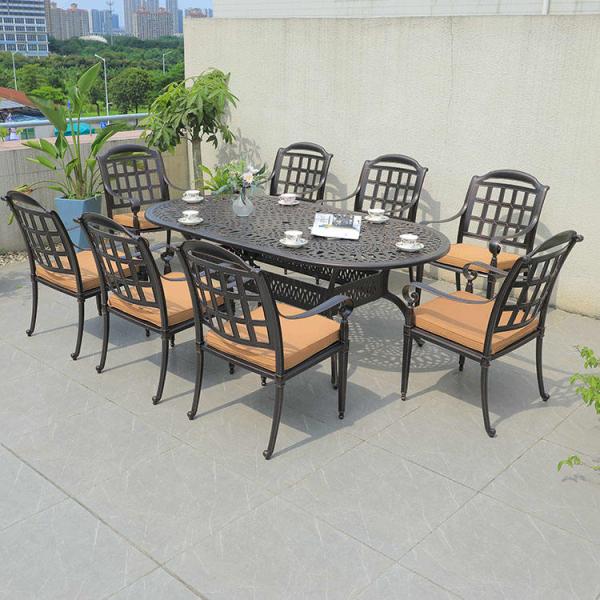 Черный / кремовый ратан Алюминиевый набор для столовой