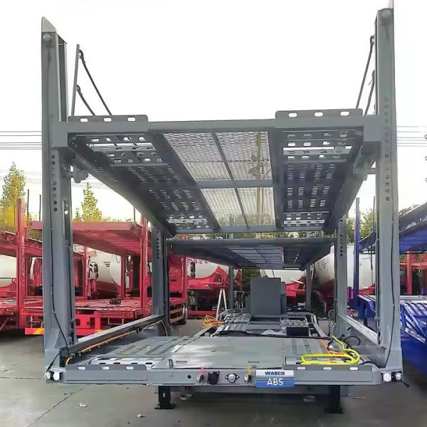 CIMC Heavy Duty 3 Axles Car Transport Semi Truck Trailer Car Carrier Trailer FUHUA Axles Steel 35000 Kg 10R22.5