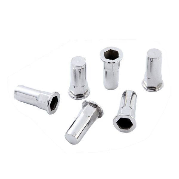 Metric Inner Hex Body Closed End Rivet Nut With Flat Head Stainless Steel Material