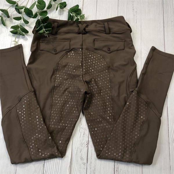 Full Seat Silicone Horse Riding Breeches Women Equestrian Traning Leggings Brown