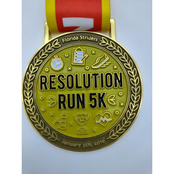 Souvenirs Zinc Alloy Medal , Soft Enamel Medals 2.5mm Thick Ness