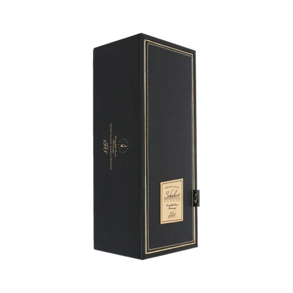 Recycled Cardboard Wine Gift Packaging Boxes , Single Wine Bottle Box Slide Out Black
