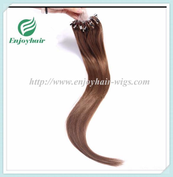 Micro ring loop hair extensions 16-26L brazilian remy hair 8# color hair