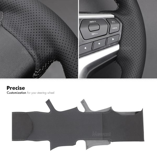 Hand Sewing Black Suede Steering Wheel Cover for Isuzu Dmax D-MAX Xterrain 2021-2023