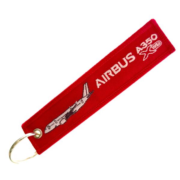 AIRBUS A350 XWB Trio porte-clés - Tissu bleu / beige / rouge + tissu léger