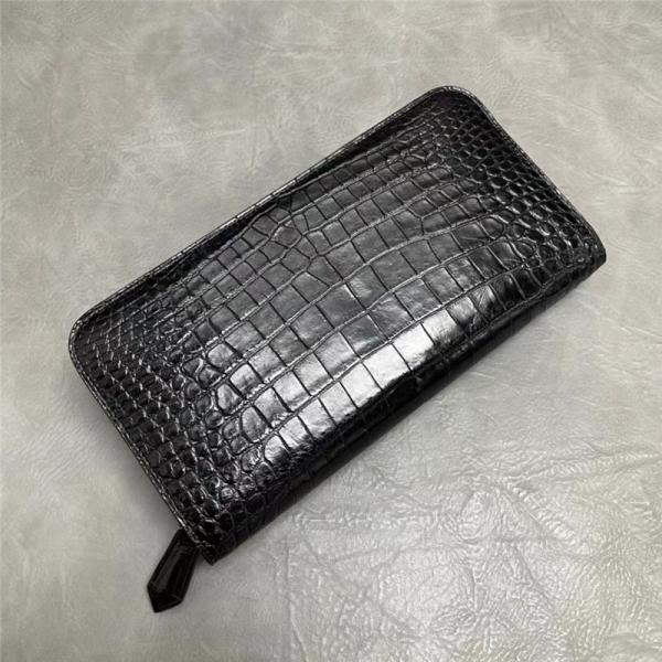 Authentic Exotic Crocodile Belly Skin Men's Large Card Wallet Genuine Alligator Leather Clutch Purse Male Phone Holders