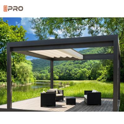 Large Retractable Customized Sunshade Pergola Commercial Outdoor  Solar  Roof Pergola