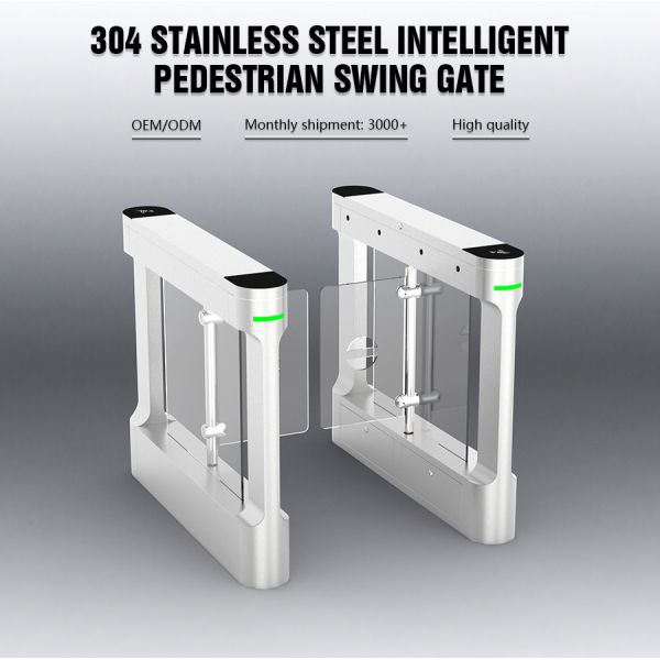 HCW IP42 Swing Barrier Turnstile,10mm Plexiglass Security Turnstile Gate and 30-40 People/Minute Throughput for Secure Access Control