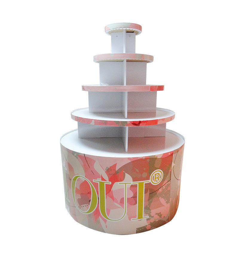 Retail Pop Display Racks Custom POS Round Drink Display Stand for Customized Shelves