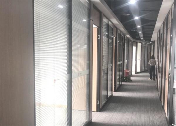 40mm Thickness Single Glass Partitions Aluminium Partition Wall For Interior